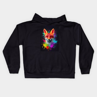 Splatter Paint Fox Kids Hoodie